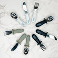 Load image into Gallery viewer, BLACKOUT Collection Silicone & Stainless Steel Toddler Utensil Set