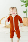 Load image into Gallery viewer, Rust Ribbed Romper