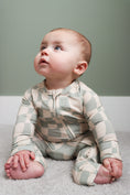 Load image into Gallery viewer, Ivy Wavy Checkers Romper – Soft Bamboo Baby Outfit with Wavy Checker Pattern