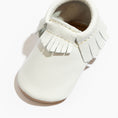 Load image into Gallery viewer, Toasted Bright White Moccasin Baby Shoe