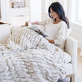 Load image into Gallery viewer, DOUBLE RUCHED FAUX FUR THROW BLANKETS