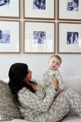 Load image into Gallery viewer, Ivy Wavy Checkers Women’s Pajama Set – Soft & Breathable Bamboo Loungewear
