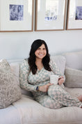 Load image into Gallery viewer, Ivy Wavy Checkers Women’s Pajama Set – Soft & Breathable Bamboo Loungewear

