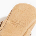 Load image into Gallery viewer, Weathered Brown Moccasin Baby Shoe
