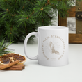 Load image into Gallery viewer, Wait, Trust, Soar White Glossy Mug – Inspirational Christian Coffee Cup with Faith-Based Design
