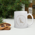 Load image into Gallery viewer, Wait, Trust, Soar White Glossy Mug – Inspirational Christian Coffee Cup with Faith-Based Design
